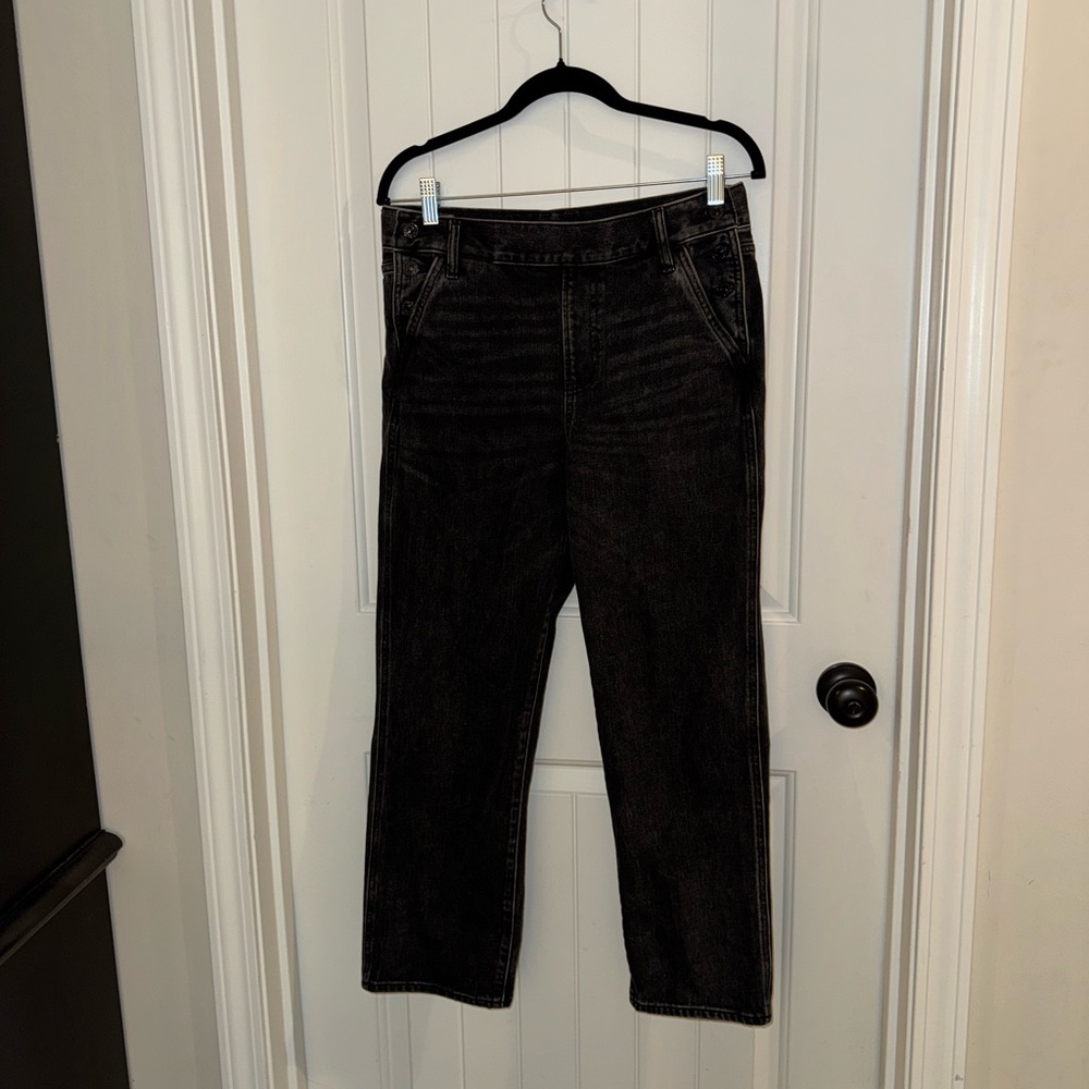 Express Charcoal Denim Side Button Jeans